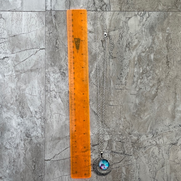 Silver Moon and Jewel Necklace - Picture 3 of 4